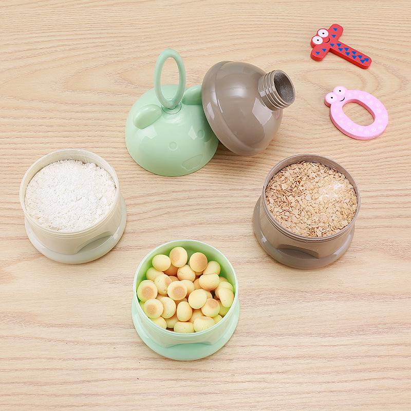 3 Layer Frog Style Portable Baby Food Storage Box Essential Cereal