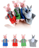 4 Pcs Three Little Pigs And Wolf Finger Puppets