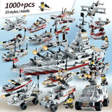 Military battleship building block boy gift puzzle children toys