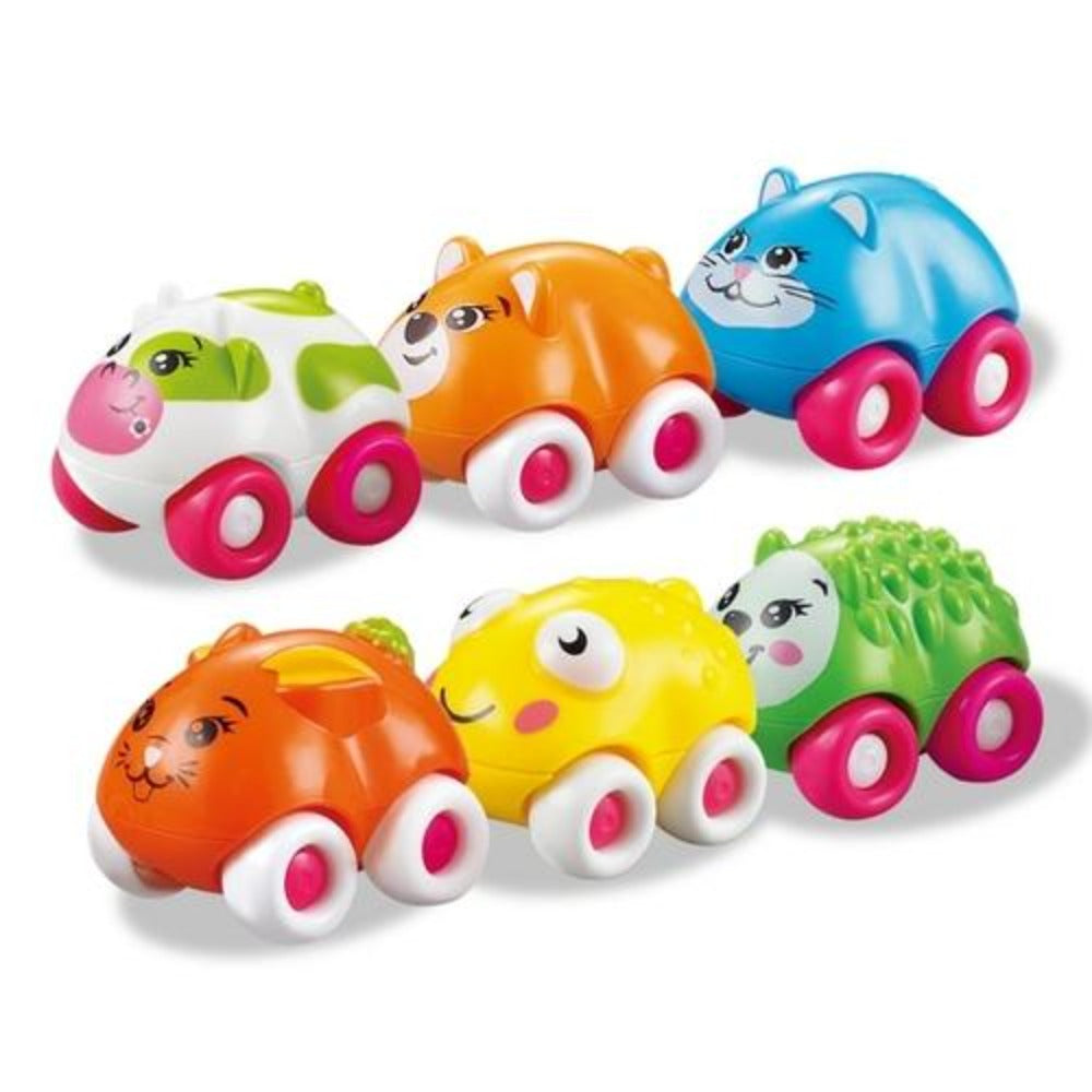 8PCS Push Sliding Car Magnetic Connection Toys Cute Cartoon Animal