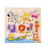 9 Piece Wooden Animal Puzzle Jigsaw Early Learning