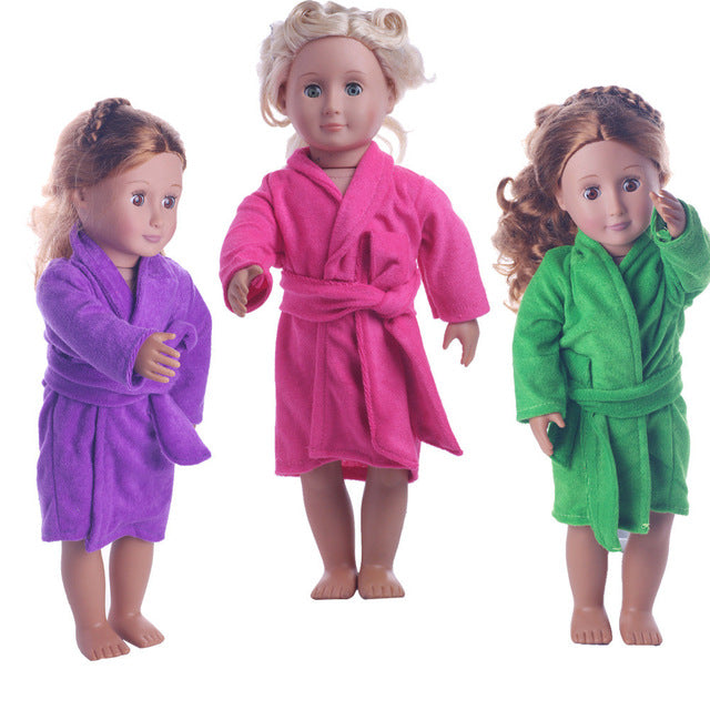 Drop shipping Cute Soft Robe Dolls Robe Fit For 18