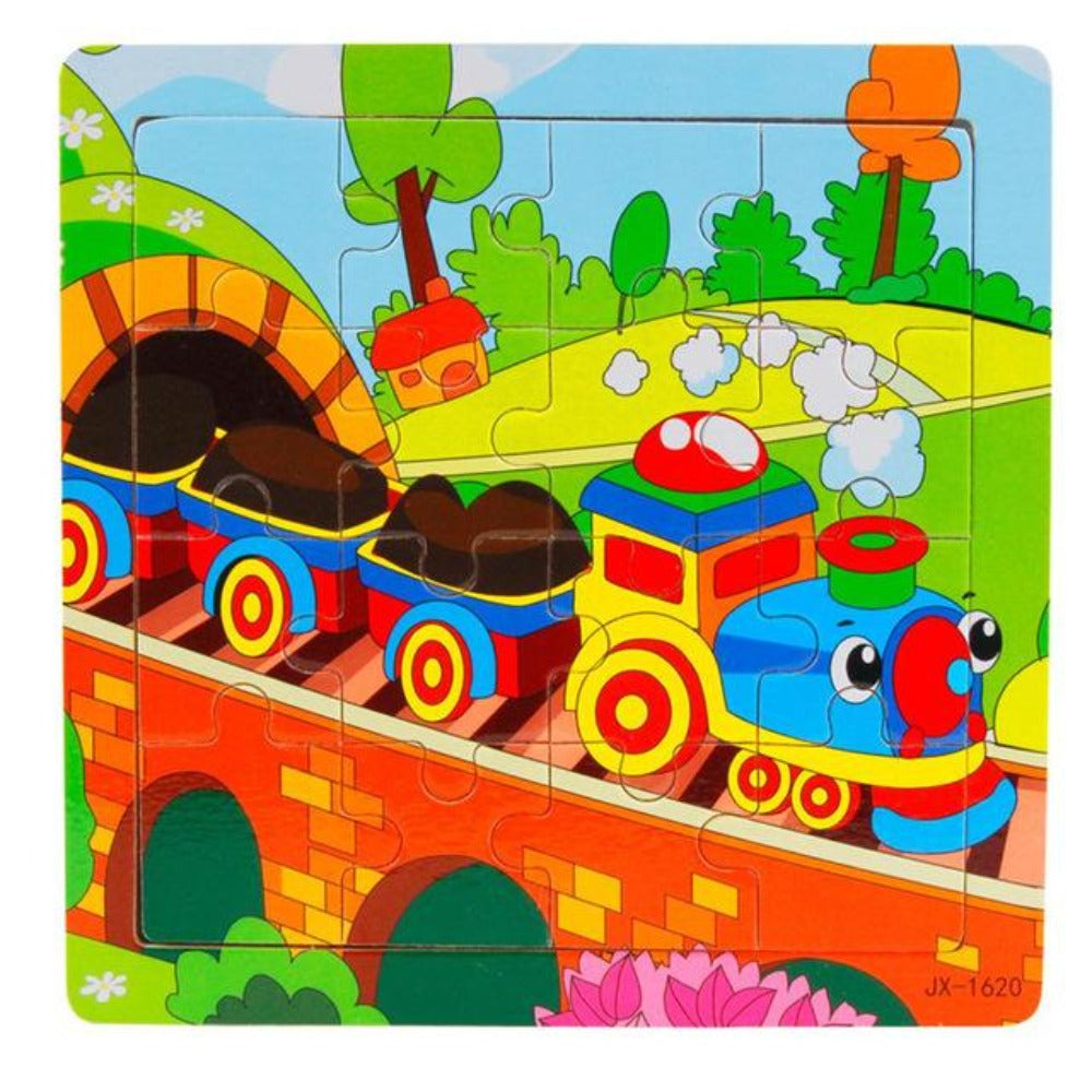 Fashion 2018 Wooden Kids 16 Piece Jigsaw Toys For