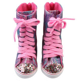 Glitter Doll Shoes Straps Boots For 18 Inch Our