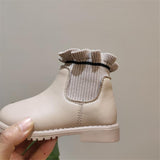 Winter Baby Shoes 0-3 years Leather Ruffle Zip WaterProof Kids Boots