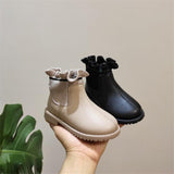 Winter Baby Shoes 0-3 years Leather Ruffle Zip WaterProof Kids Boots
