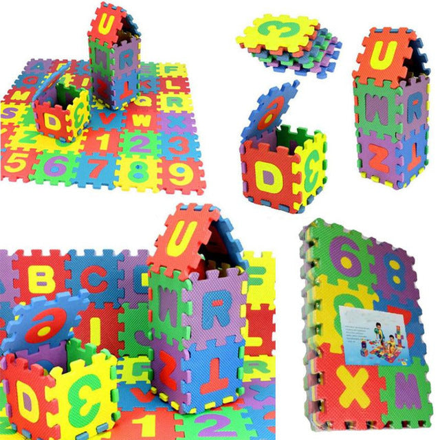 Hot 36Pcs Baby Child Number Alphabet Puzzle Foam