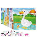 Hot Sale 9/20 Slice Kids Puzzle Toy Animals and Vehicle Wooden Puzzles