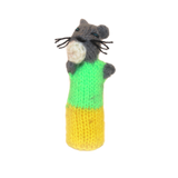 Cute Little Mouse Finger Puppet (green & yellow)