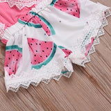 Infant Baby Girls Rompers Watermelon Print Lace