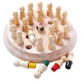 Kids Wooden Memory Match Stick Chess Fun Color Game Board Puzzles