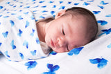 ORGANIC SWADDLE - BLUE BUTTERFLY