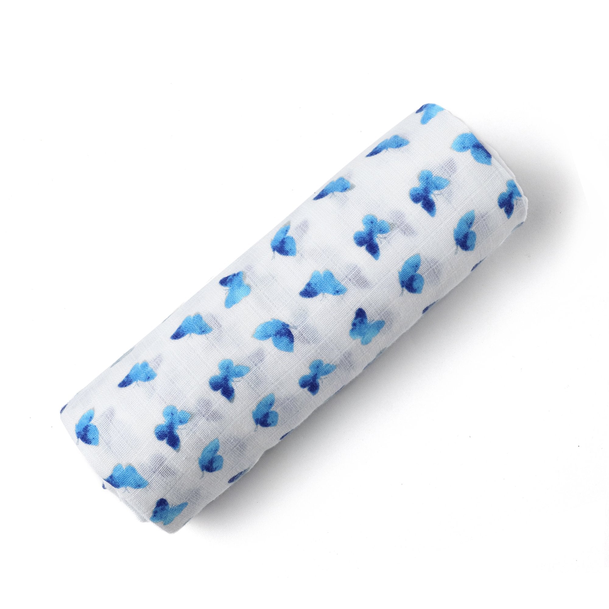 ORGANIC SWADDLE - BLUE BUTTERFLY