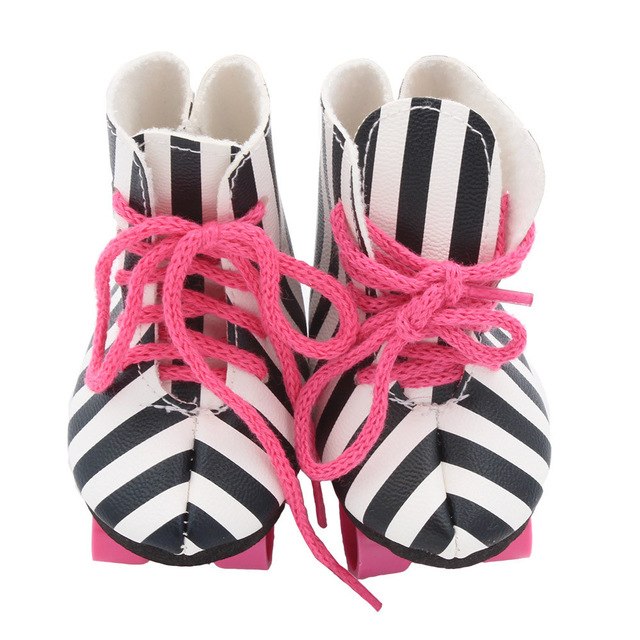 New Stripe Doll Roller Skates For 18 Inch Our
