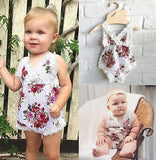 Newborn Toddler Bbay Girl Lace Floral Jumpsuit