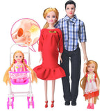 Pink Dress Real Pregnant Doll MOM & DAD & Daughter