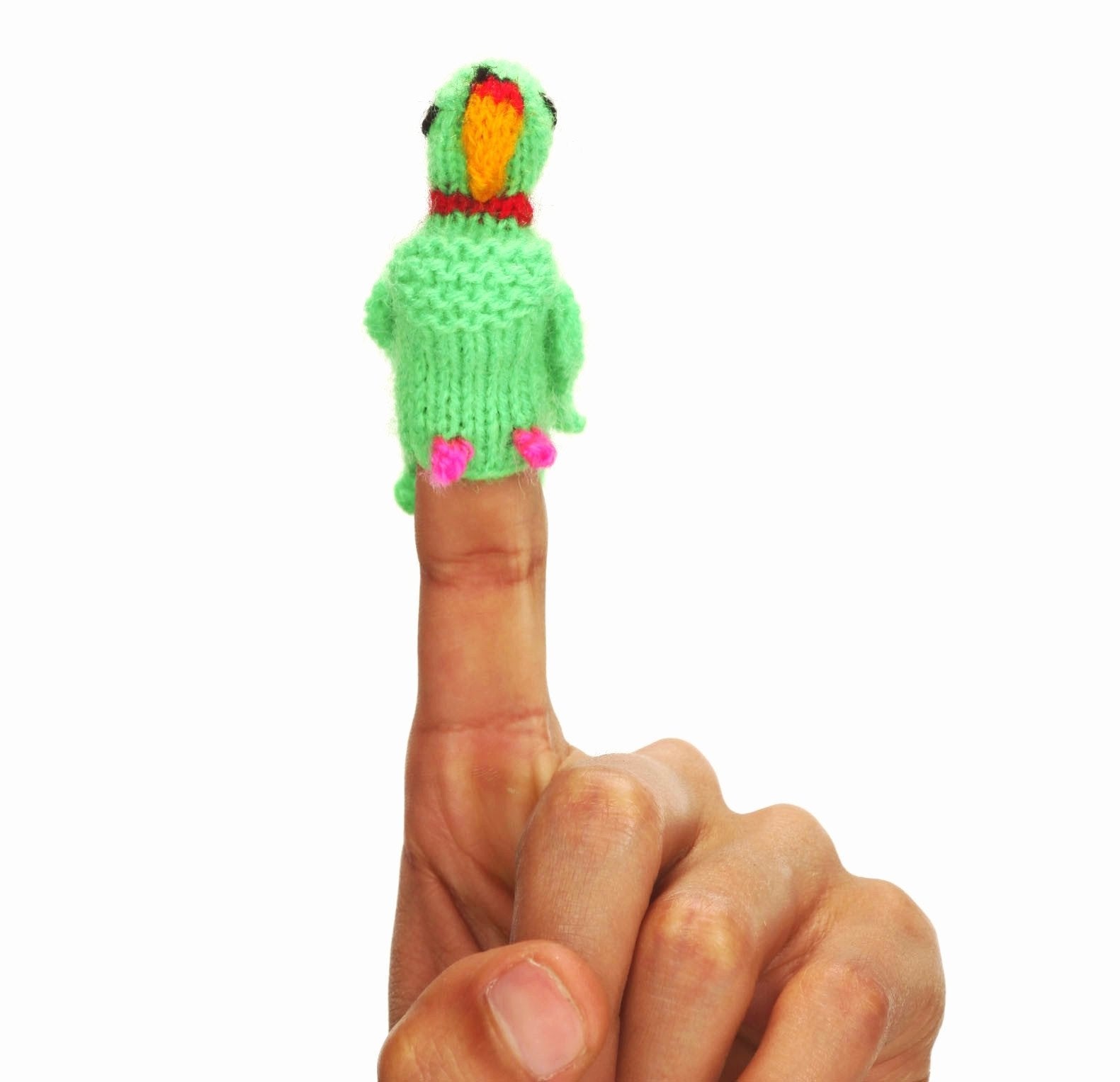 Neon Macaw Finger Puppet
