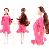 Red Dress Real Pregnant Doll Suit Mom Doll Have A