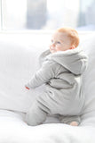 Smart Cuddly Jumpsuit + Bib - Gray