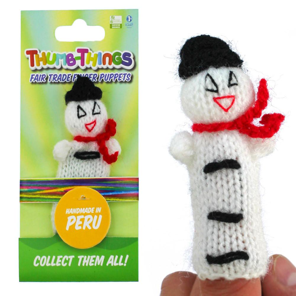 Snowman Finger Puppet (red scarf)