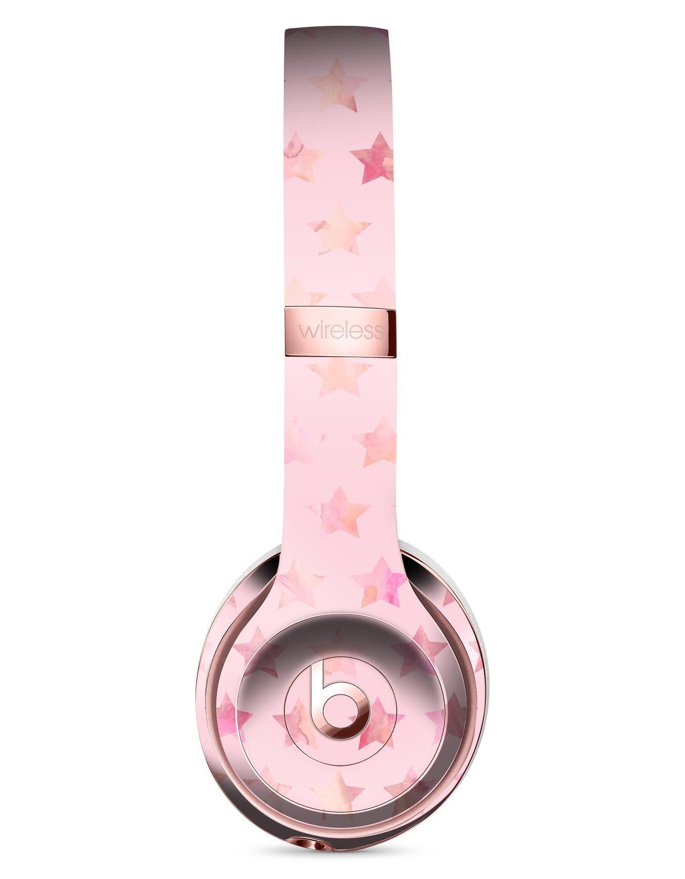 The Baby Pink Watercolor Stars Full-Body Skin Kit for the Beats by Dre