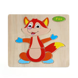 Wooden Fox Puzzle Educational Developmental