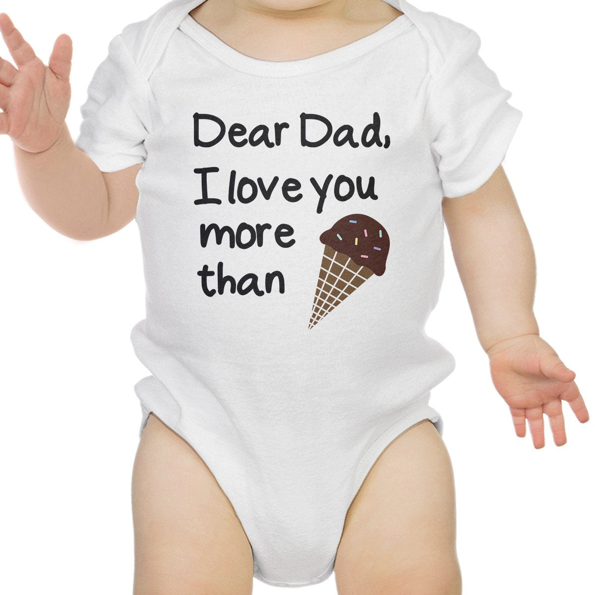 Dear Dad Icecream White Funny Design Baby Onesie