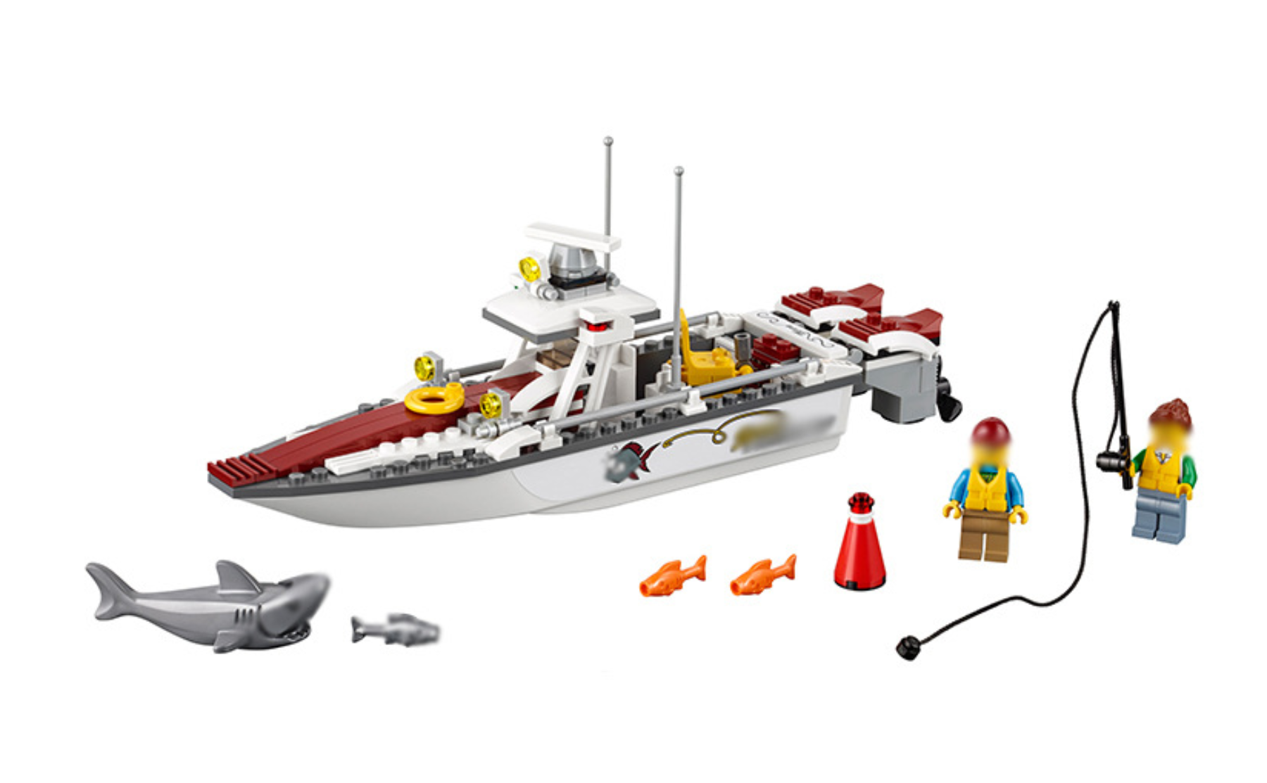 Shark and Fishing Boat Model Building Blocks lego