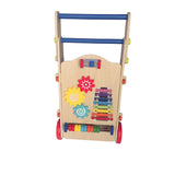 Adjustable Wooden Baby Walker Toddler Toys with Multiple Activity