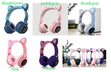 Foldable Super bass cat ear bluetooth wireless headphones