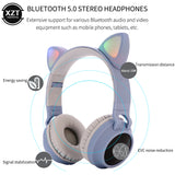 Foldable Super bass cat ear bluetooth wireless headphones
