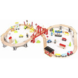 Kids Children Toy 70pcs Wooden Train Set