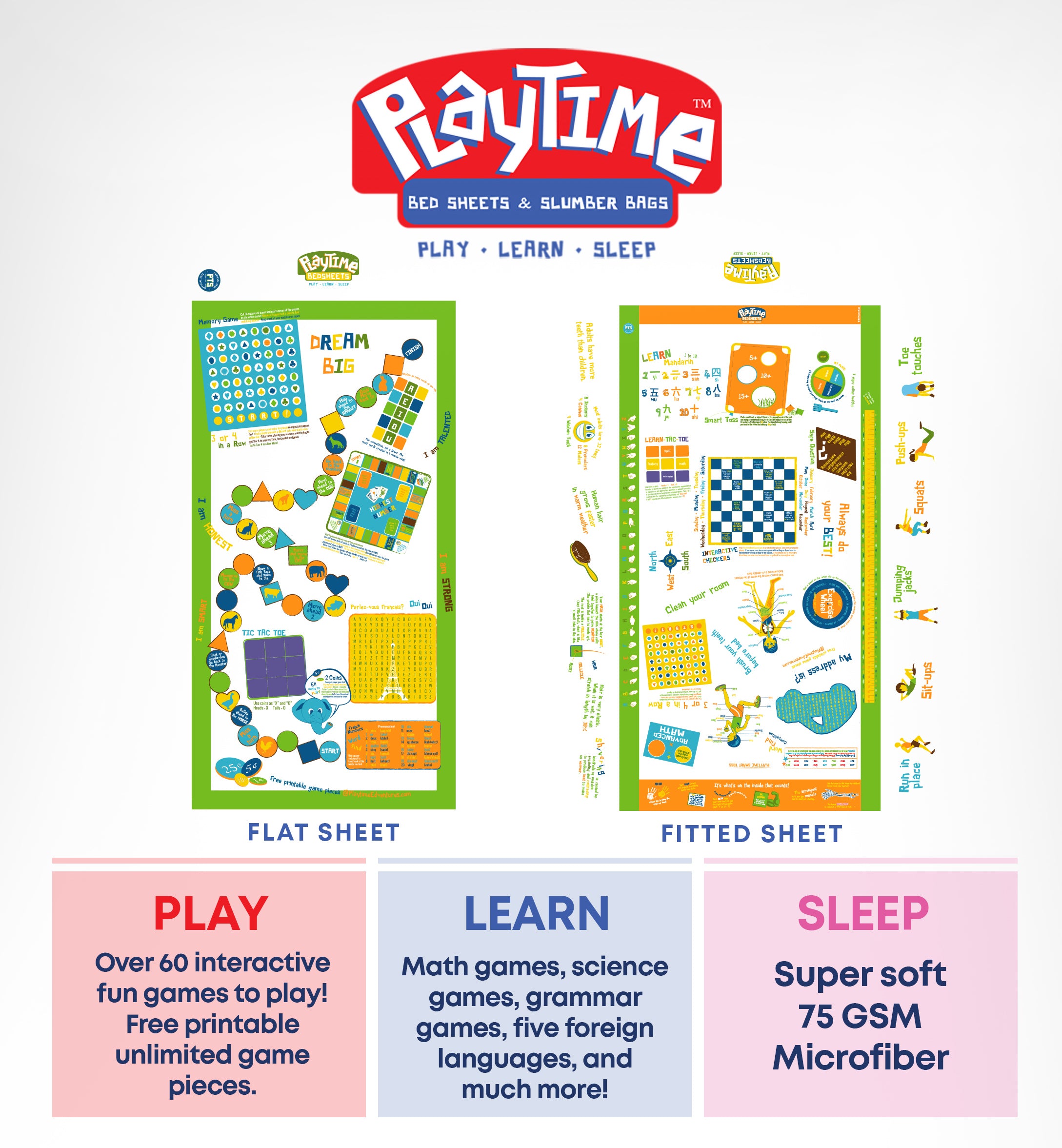 Playtime Bed Sheets - Twin Gender Neutral