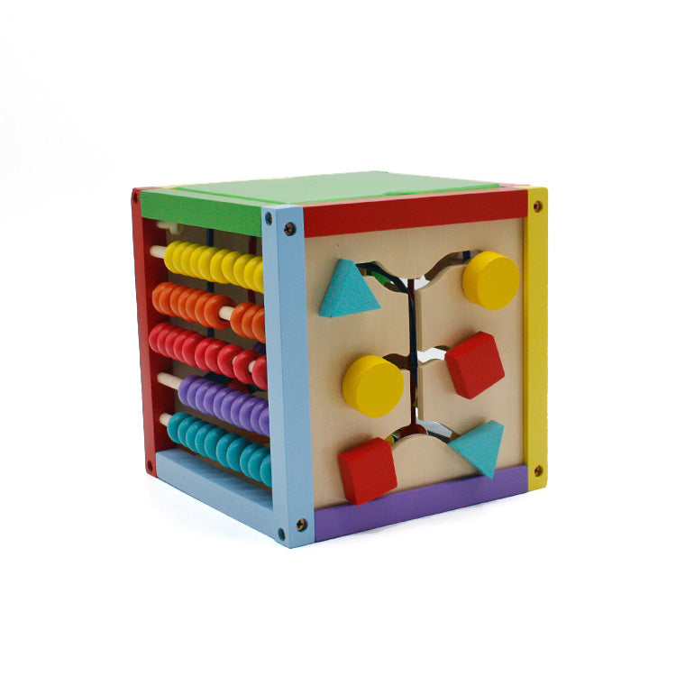 8 x 8 Inch Kids Educational Toy Wooden Learning Bead Maze Cube