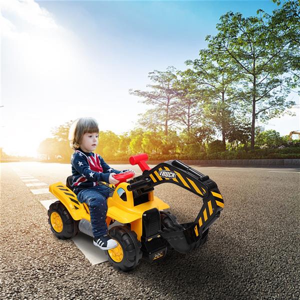 Children's Excavator Toy Car Without Power Two Plastic Stones