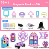 58/68/88 Pcs Magnetic Building Block Set Children Brain Development