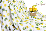 Bambo Muslin Swaddle Blanket Set of 2, Lemon and Strawberry Prints