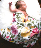 Bamboo Muslin Swaddle Floral Blanket
