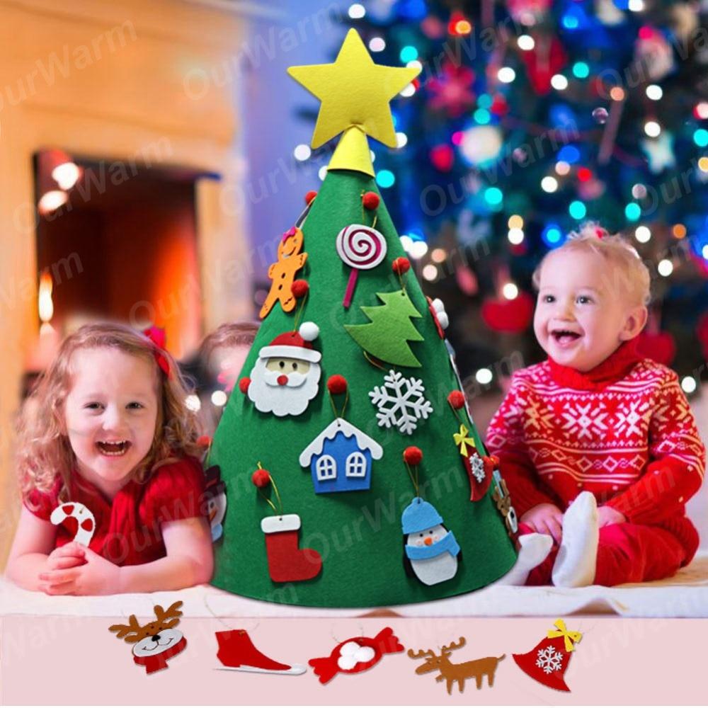 3D DIY Felt Toddler Christmas Tree New Year Kids Gifts Toys Artificial