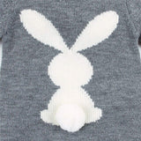 Baby Boy Girl Winter Romper Knitted Buttom Long Sleeve Rabbit Romper