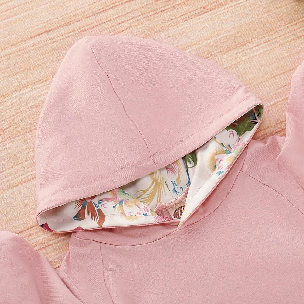 Baby Girl Clothes Set Floral Print Sweatshirt Hoodie And Long Pants