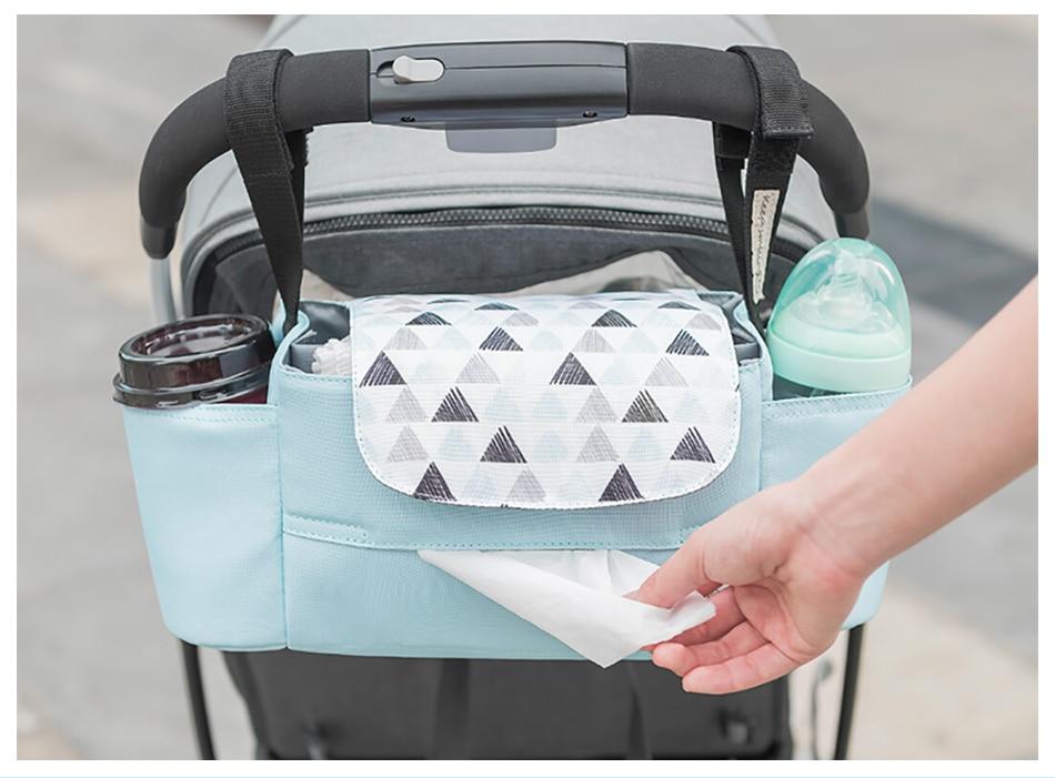 Portable Diaper Bag Stroller Bag Organizer High Capacity Baby Nappy