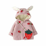 Baby Girls Casual Thick Woolen Coat Hooded Shirt double-breasted