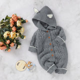 Fall Autumn Infant Baby Girls Long Sleeve Knitted Solid Print Hoodie