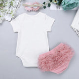 Summer Baby Girl Short Sleeve Clothes Set Newborn Clothes 3Pcs