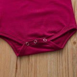 High Quality Baby Girls Clothes Short Sleeve Set Red wine