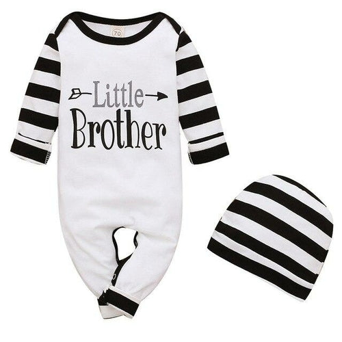 2Piece Winter Cotton Baby Boy Clothes Set Long Sleeve Romper+Hat
