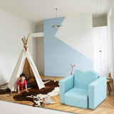 Children Sofa Multi-Functional Sofa Table and Chair Set Sky Blue Baby