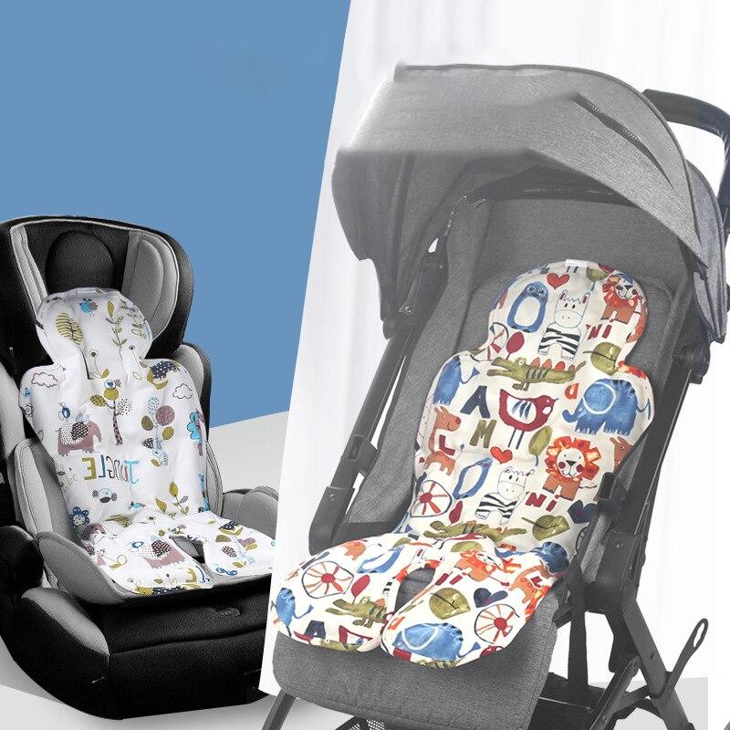Baby Car Seat Stroller Seat Pad Infant Girls Boys Cartoon Print Rattan