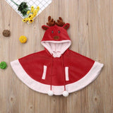 Baby Girl Christmas Clothes Cloak Kid Poncho Hood Cape Coat Snowsuit